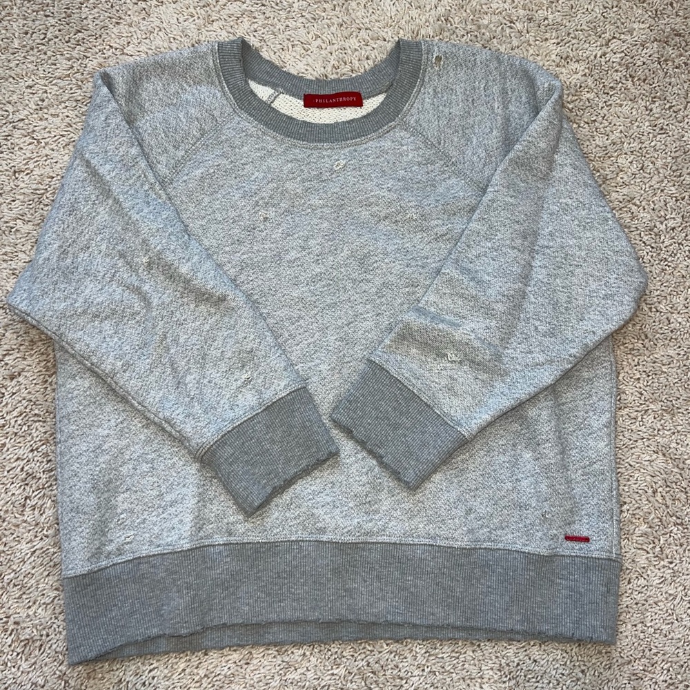 Philanthropy distressed sweatshirt